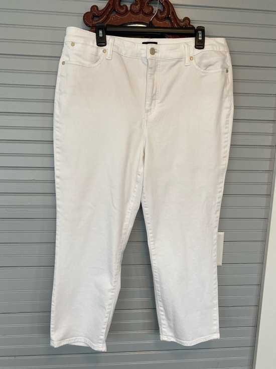 Talbots Denim - Women's White Stretch Jeans - Classic Straight Leg cropped jean